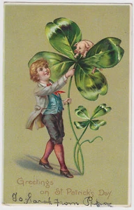 Fantasy Giant Shamrock Pig St. Patrick's Day UDB PC VG+ - Picture 1 of 2