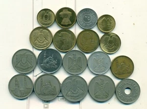 18 DIFFERENT COINS from EGYPT (18 TYPES/9 DENOMINATIONS/1958-2012) - Picture 1 of 2