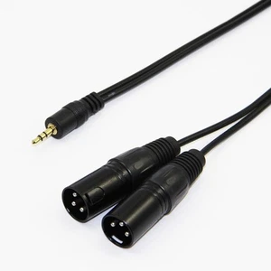 Cavo 1.5m adattatore jack 3.5mm stereo aux audio a 2x XLR cannon maschio P5UX - Picture 1 of 5