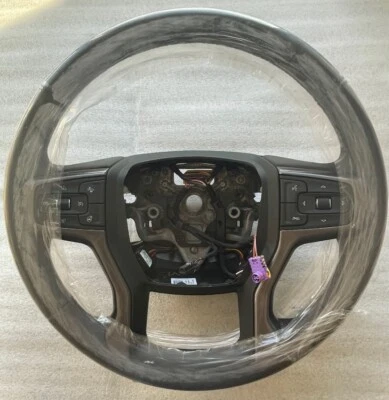OEM factory original black gray heated leather steering wheel for some 19+ Chevy Foto 1 de 4