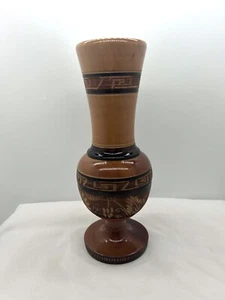 Vaso in legno inciso diametro 10" x 3,5" LRC3-350 - Foto 1 di 5