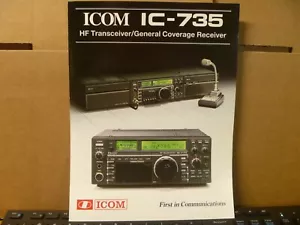Brochure volantino di vendita per ricetrasmettitore HF amatoriale Icom IC-735 - Foto 1 di 3
