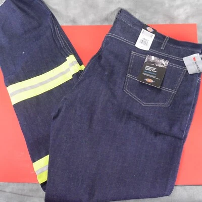 NWT Dickeys Solid Blue Relaxed Fit Jeans Enhanced Visability Size 50 UU s-50278 - Image 1 of 3