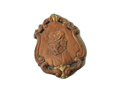 Antique 19th Century Victorian Woman's Moulded Plaque 15” X 11” Cover