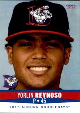 2015 Auburn Doubledays Choice 24 Yorlin Reynoso Dominican Republic Baseball Card