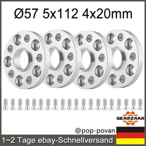 Pour VW Golf Seat plaques de voie élargisseurs de voie Ø57 5x112 4x20mm entretoise - Photo 1/19