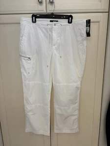 Lauren Active Ralph Lauren pants white pants 5 pocket silver hardware Sz-12 NWT - Picture 1 of 12