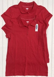Old Navy Girl’s School Uniform Shirts Red Polo Size 14 XL Short Sleeve New - Picture 1 of 5