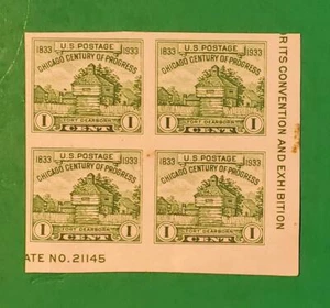 US Scott # 730a 1¢ Century Of Progress Block of 4 Unused Stamps NH NGAI - Picture 1 of 2