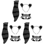 3 Sets Raccoon Props Raccoon Cosplay Headband and Tail Mask Carnival Props