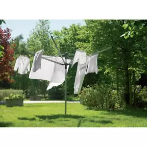 Brabantia Rotary Clothesline Lift-O-Matic with Ground Spike Sturdy Metallic Gray - Picture 1 of 11