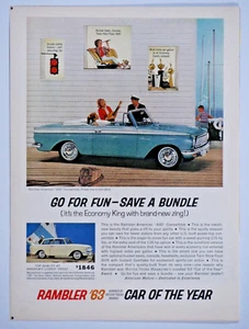 1963 Rambler American 440 Convertible Blue Vintage Original Print Ad 8.5 x 11" - Picture 1 of 3