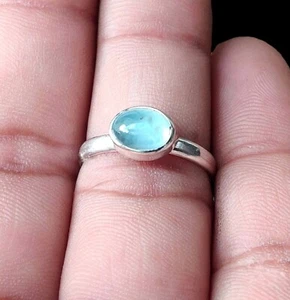 Aquamarine Ring 925 Sterling Silver Ring Handmade Gemstone Ring Women's Ring - Picture 1 of 3