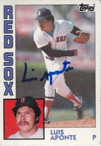 Luis Aponte 1984 Topps Medias Rojas de Boston (autógrafo duro) tarjeta rara firmada - Imagen 1 de 2