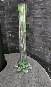 Vase Joska Kristallglas grün Silberberg Elefantenfuß mundgeblasen Murano-Design - Bild 1 von 6