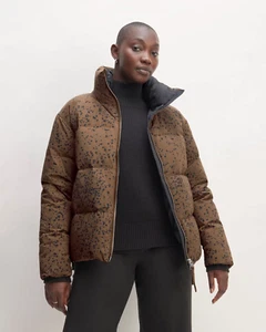 Everlane Puffy Puff Jacket Womens XXS Down Filled Cocoa Moonsplatter NWT $228 - Picture 1 of 4