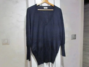 BRUNELLO CUCINELLI Cashmere & Silk Navy Pullover Jumper Size L/XL Made in Italy - Picture 1 of 14