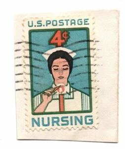 Estampilla Scott 1190 de EE. UU. 1961 4c usada enfermería en papel - Imagen 1 de 1