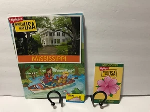 HIGHLIGHTS MAGAZINE WHICH WAY USA MISSISSIPPI STATE GUIDE WITH MAP KEYCHAIN TAG - Picture 1 of 3