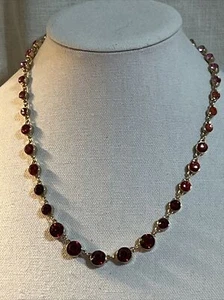 NEWJ.Crew Red To Pink Hombre colored Crystal Statement Adjustable 19” Necklace - Picture 1 of 11