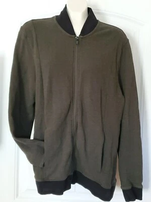 Chaqueta Suéter Alfani Para Hombre Cremallera Completa Frontal Algodón Ligero XL Verde  Foto 1 de 4