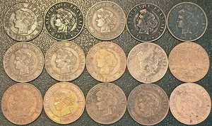 France - III Republic - Set Of x15 1 Cents Cérès Of 1872 To 1897! F.104 - Picture 1 of 2