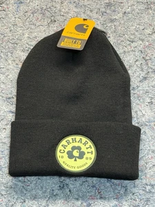 Carhartt Beanie Knit Black Shamrock Patch St Patricks Day Edition Hat NWT - Picture 1 of 6