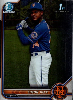 2022 Bowman Chrome Prospects Simon Juan New York Mets #BCP-170 - Image 1 of 2