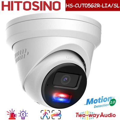 HITOSINO 5MP IP Camera Sound Light Alarm MIC Speaker IP67 Home Surveillance App Remote