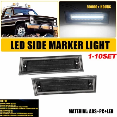 Luz de señalización lateral LED blanca 2 piezas para Chevrolet R10 R20 R30 V10 V20 V30 1987-1991 Foto 1 de 4