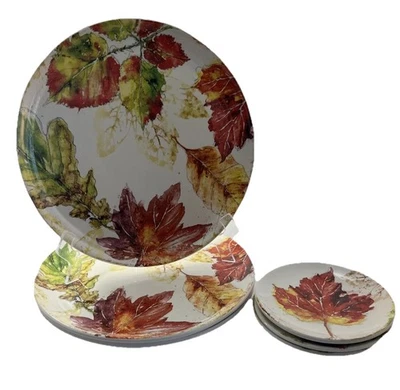 Juego de 6 platos de hojas de madera silvestre Pier 1 Importaciones otoño/otoño Ironstone 3-11” y 3-6” Foto 1 de 4
