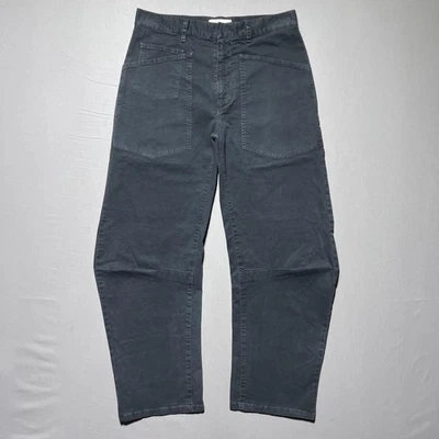 Calça Nili Lotan Shon feminina 0 cinza carbono cano largo perna cintura alta 29x25,5 - Imagem 1 de 4