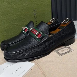 Gucci 1953 Web Horsebit Loafer Grain Black Leather 10 G or 10.5 US or 44 EUR - Bild 1 von 13