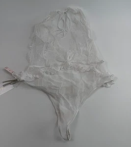 Victoria's Secret Atelier Body Einteiler Rüschen Teddy Spitze Schleife weiß XL neu mit Etikett - Bild 1 von 13