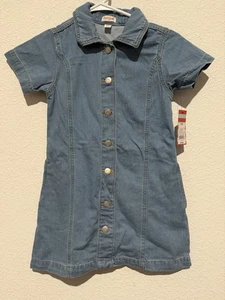 Cat & Jack Mädchen Gr. M (8) Kleid blau Denim Druckknopf Bleistift 100% Baumwolle - Bild 1 von 8