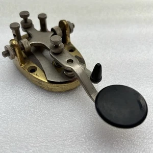 Vintage Brass Base Morse Code Radio Telegraph Straight Key Made in Japan - Zdjęcie 1 z 5