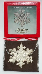 1994 25th Anniversary Gorham Snowflake Sterling Silver Christmas Ornament - Picture 1 of 5