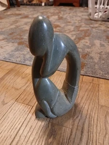 Vintage Soapstone Carved Thinking Man Human Figure Statue Sculpture Art Unsigned - Picture 1 of 2