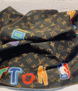 Louis Vuitton NBA Letters Set Mask Drawstring Bag & Scarf - Authentic Used Japan - Picture 1 of 15