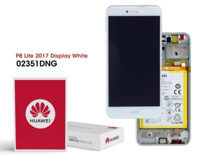 Huawei P8 Lite 2017 (PRA-LX1) LCD Unit Assembly Incl. Battery White 02351VBS - Photo 1/2