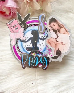 Ariana Grande personalisierter 3D-Shaker Kuchenaufleger. Name, Alter. Geburtstagsparty - Bild 1 von 1