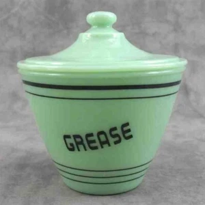 TAZÓN GOTEO GRASA VIDRIO VERDE JADEÍTA Banda Negra Tapa - Imagen 1 de 2