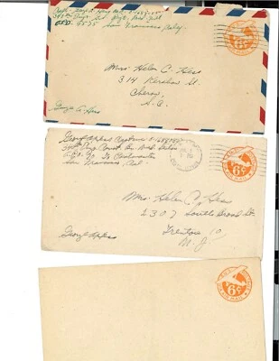 4 sobres de estampillas de correo aéreo de Estados Unidos franqueo de 6 centavos 3 estampados Segunda Guerra Mundial y 1 nuevo matasellos del ejército Foto 1 de 4