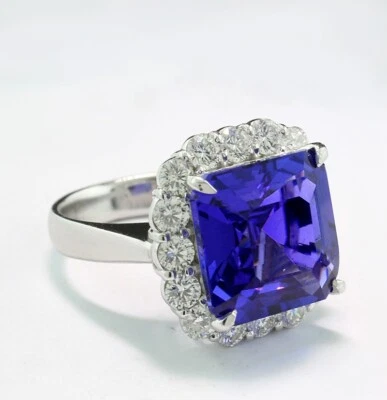 11,45 ct Tansanit Brillant Ring  AAAA 900-Platin  Unikat Wert € 22.000 Neu - Bild 1 von 4