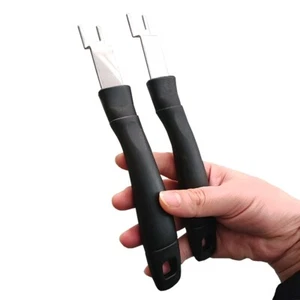 2X Edelstahl Handgriff für Grillgitter Holzgriff Grillroste 24CM Grillzubehör - Bild 1 von 7