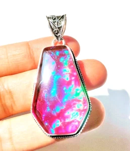 Colgante de joyería hecha a mano de plata de ley 925 con piedras preciosas de ópalo trillizos australianos - Imagen 1 de 18