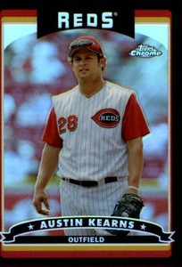 2006 Topps Chrome Black Refractors Reds Baseball Card #201 Austin Kearns /549