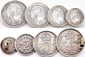 Silver Maundy Money Brooch Pin 1908 King Edward VII Nice Condition - Picture 1 of 3