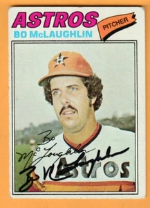 Bo McLaughlin Houston Astros AUTO Firmado 1977 Topps Batavia Ohio - Imagen 1 de 2