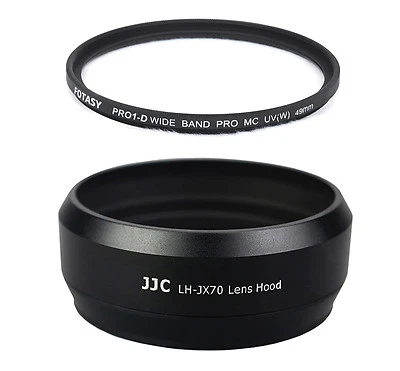 JJC LH-JX70 BLACK Lens Hood replaces LH-X70 + HD MCUV Filter for Fujifilm X70 - Image 1 of 4